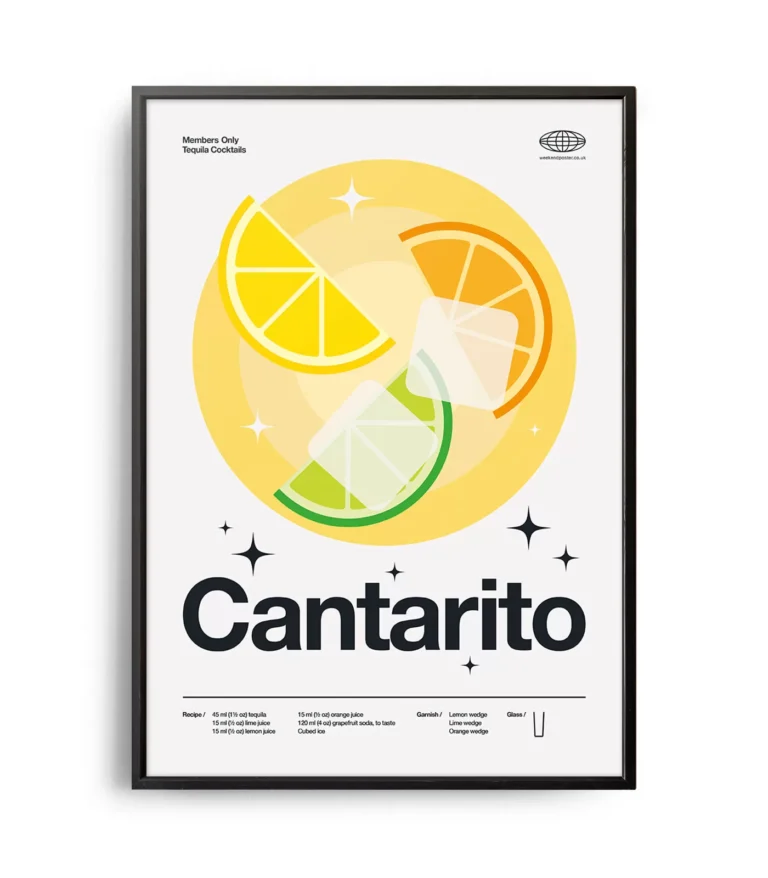 Mid-century modern Cantarito Cocktail poster