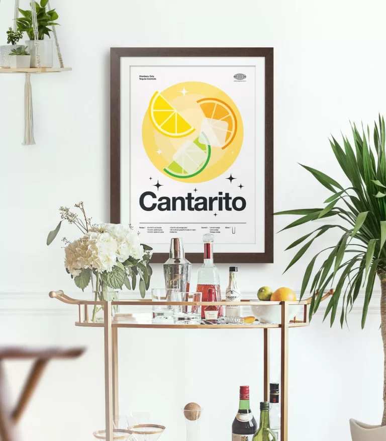 Mid-century modern Cantarito Cocktail poster