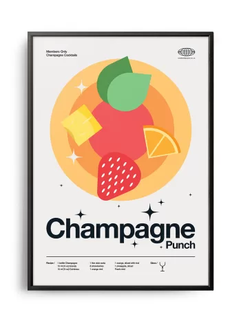 Mid-century modern Champagne Punch Cocktail poster