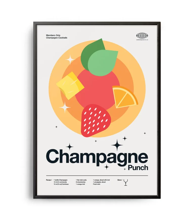Mid-century modern Champagne Punch Cocktail poster
