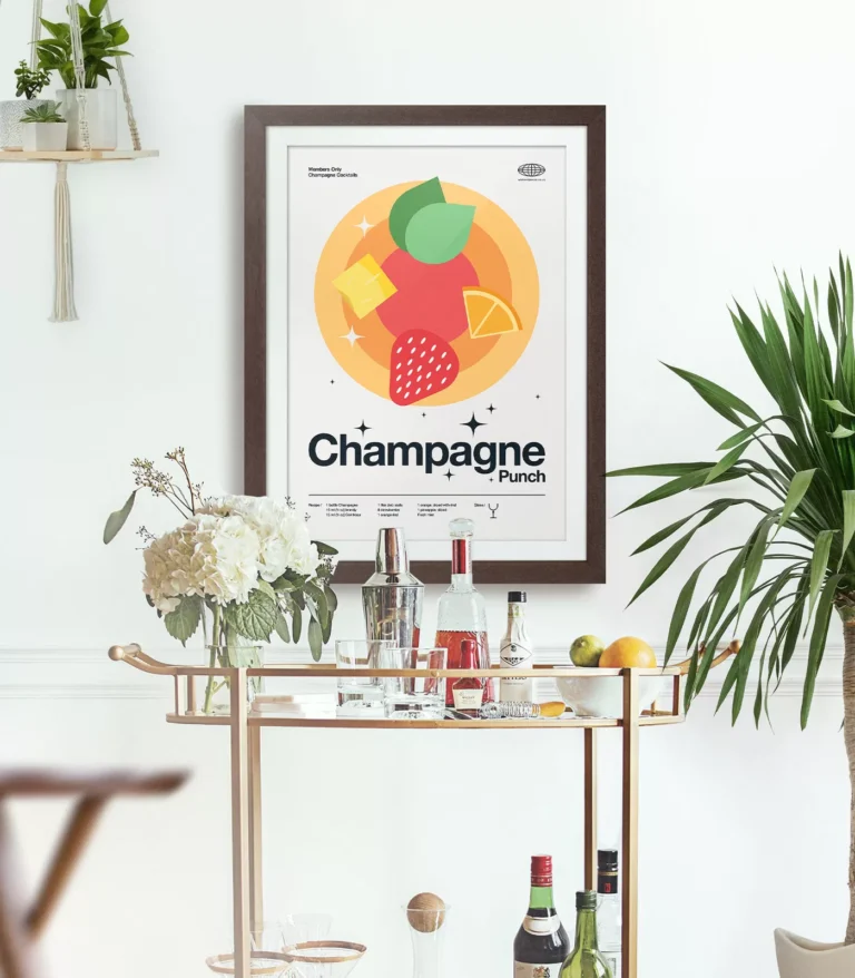 Mid-century modern Champagne Punch Cocktail poster