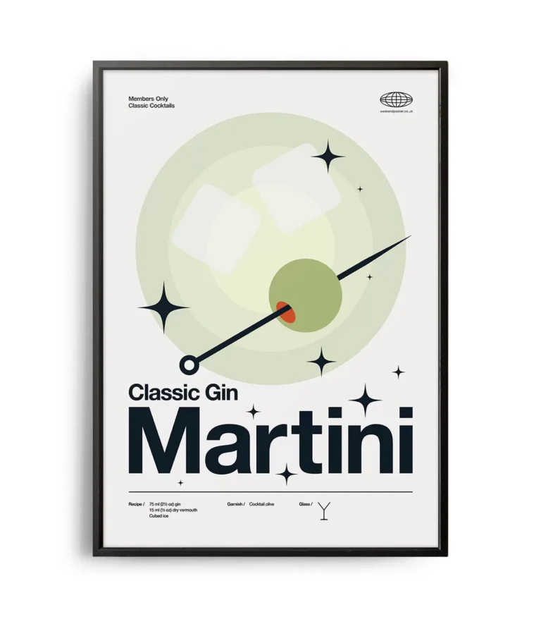 Mid-century modern Classic Gin Martini Cocktail poster