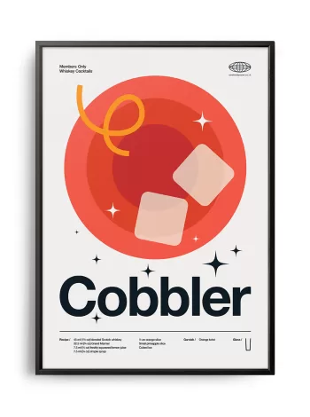Mid-century modern Cobbler Cocktail poster