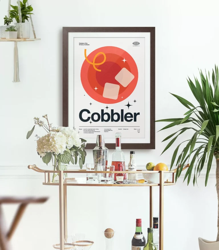 Mid-century modern Cobbler Cocktail poster