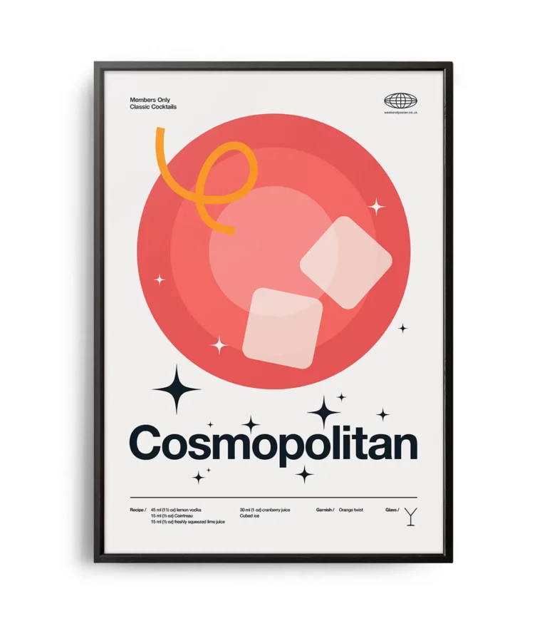 Mid-century modern Cosmopolitan Cocktail poster