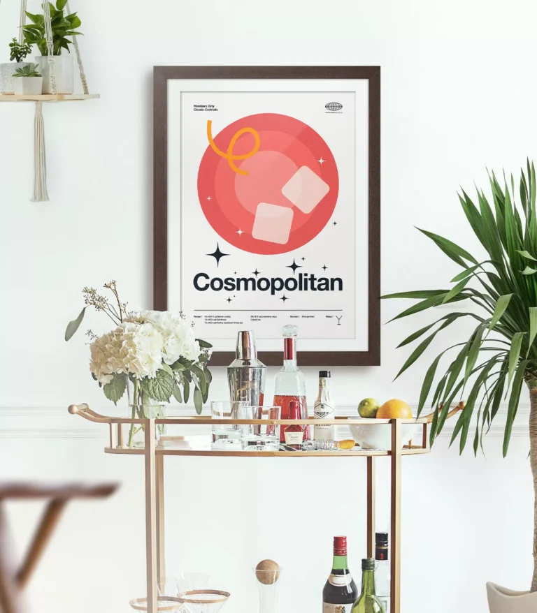 Mid-century modern Cosmopolitan Cocktail poster