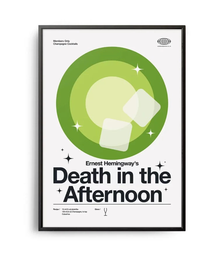 Mid-century modern Death in the Afternoon Cocktail poster