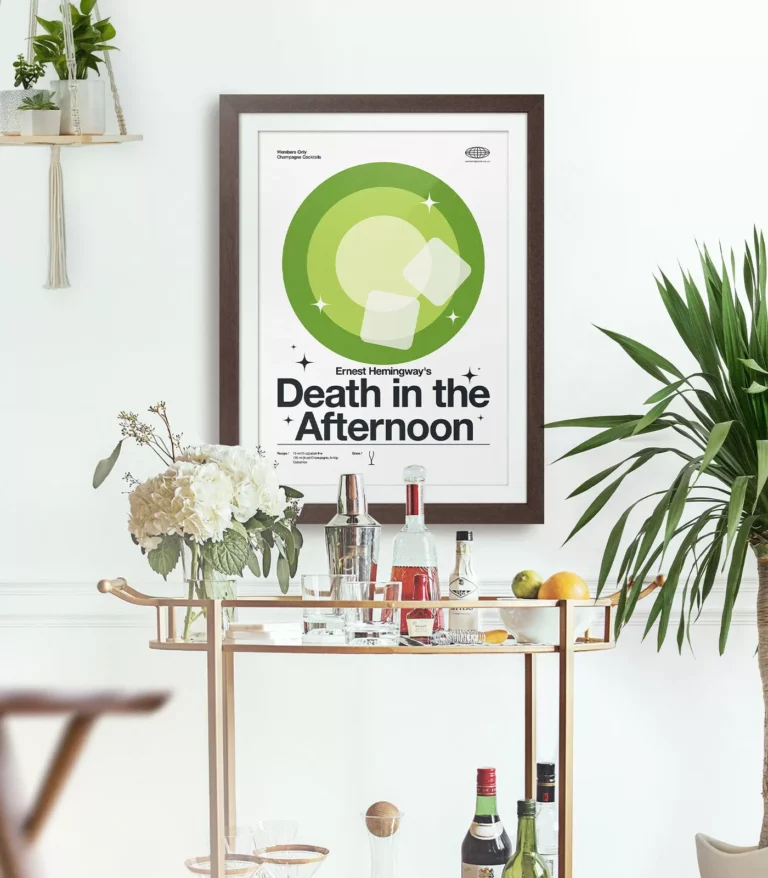 Mid-century modern Death in the Afternoon Cocktail poster