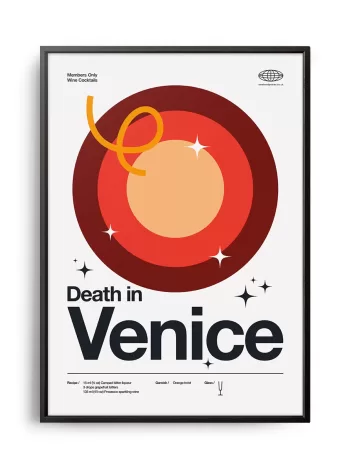 Mid-century modern Death in Venice Cocktail poster
