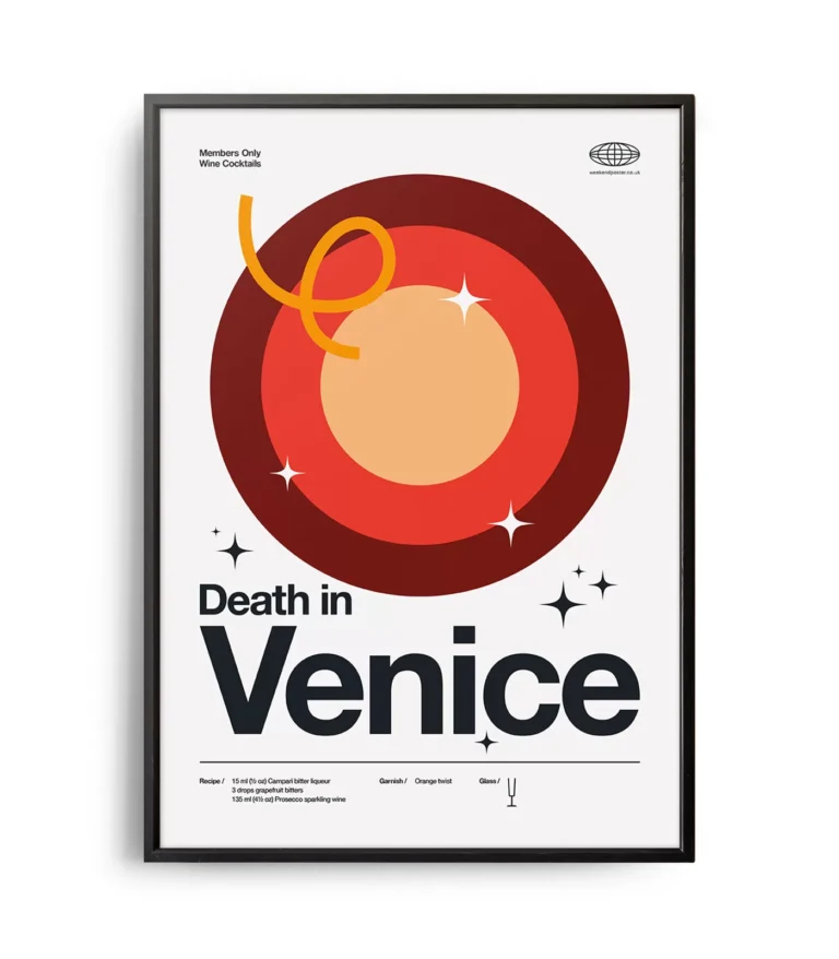 Mid-century modern Death in Venice Cocktail poster