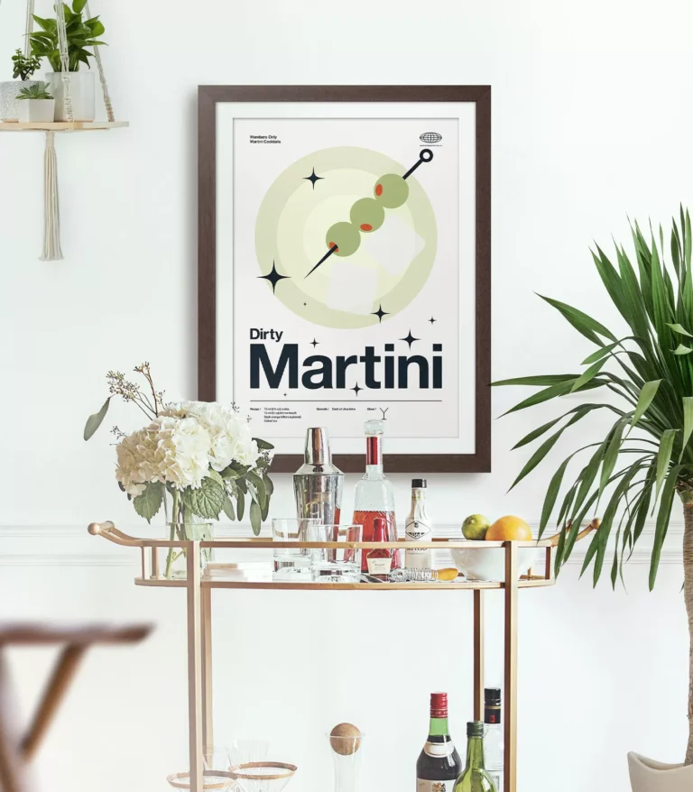 Mid-century modern Dirty Martini Cocktail poster