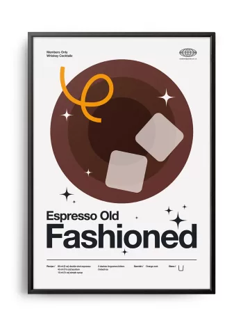 Mid-century modern Espresso Old Fashioned Cocktail poster