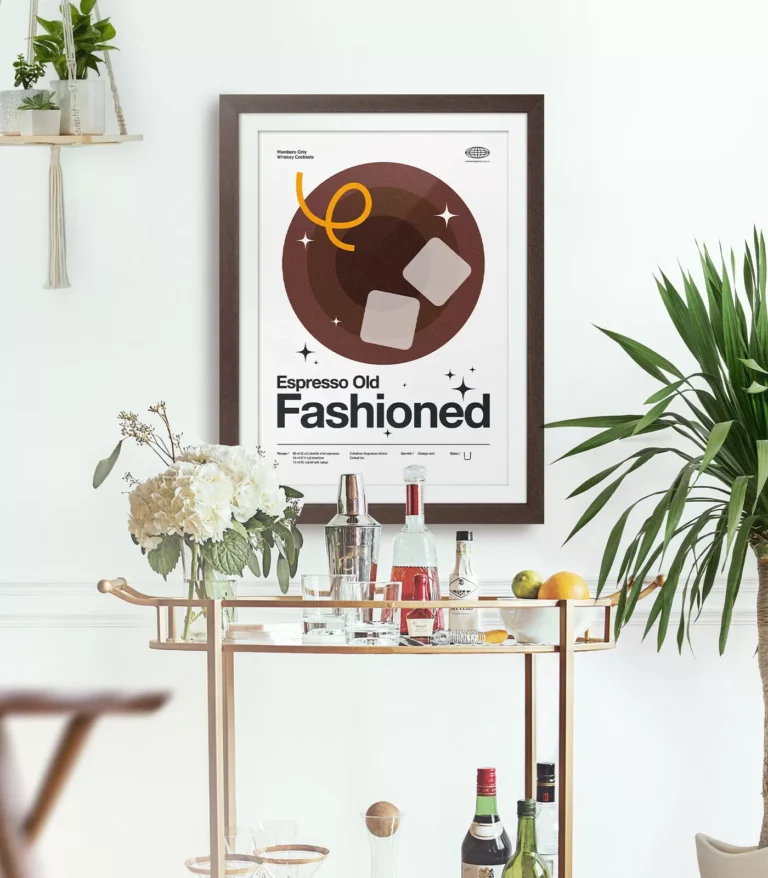 Mid-century modern Espresso Old Fashioned Cocktail poster