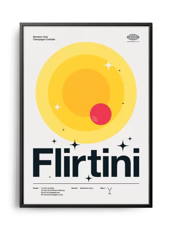 Mid-century modern Flirtini Cocktail poster