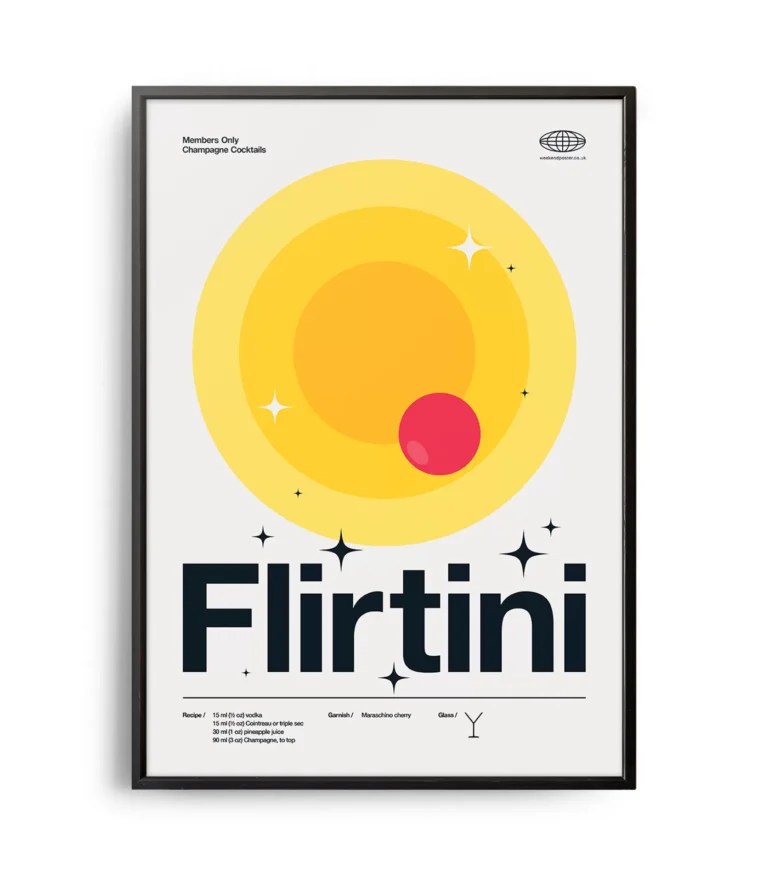 Mid-century modern Flirtini Cocktail poster