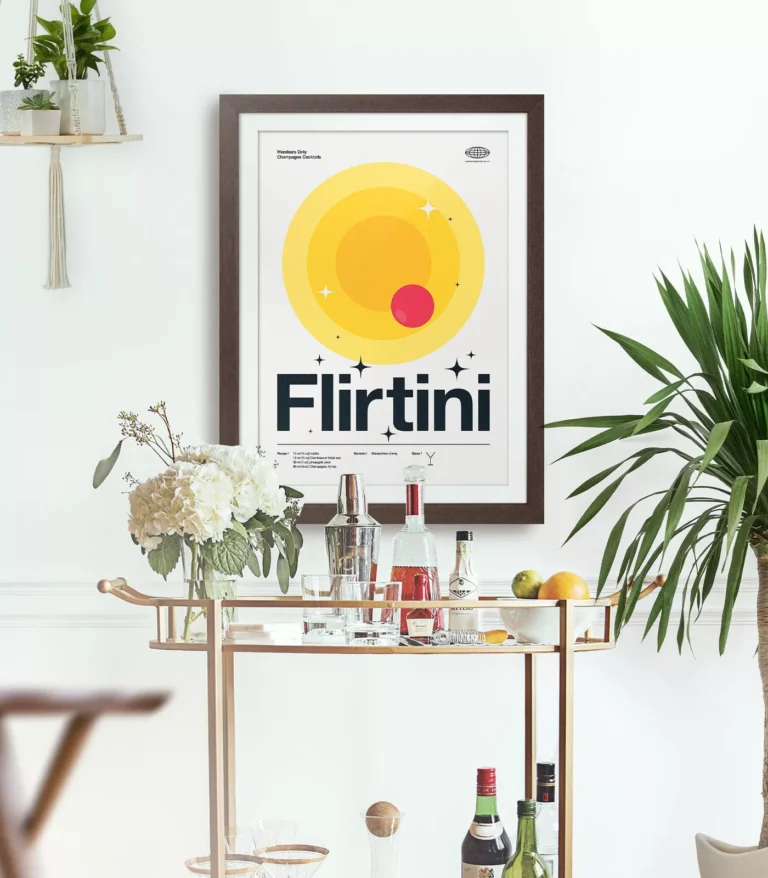 Mid-century modern Flirtini Cocktail poster
