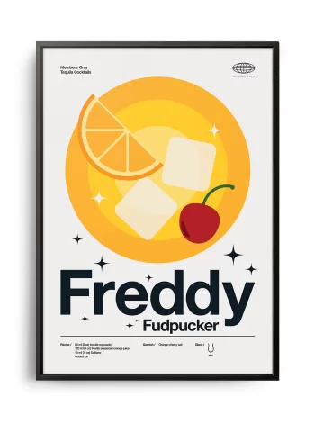 Mid-century modern Freddy Fudpucker Cocktail poster