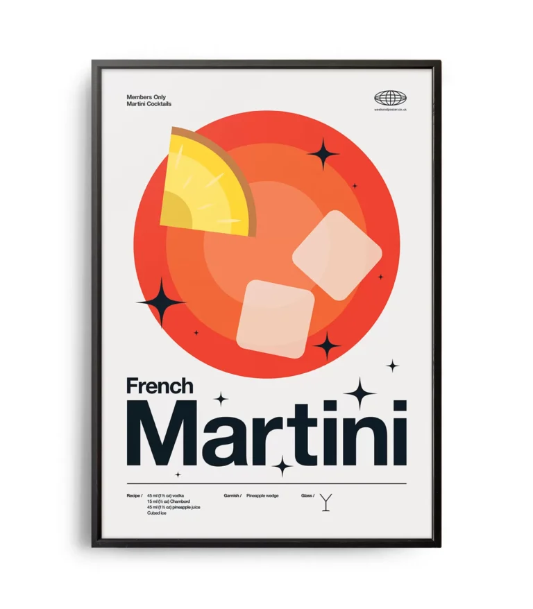 Mid-century modern French Martini Cocktail poster