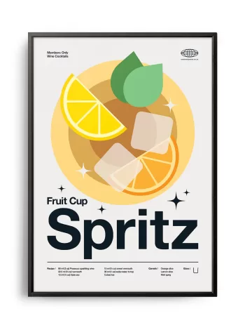 Mid-century modern Fruit Cup Spritz Cocktail poster