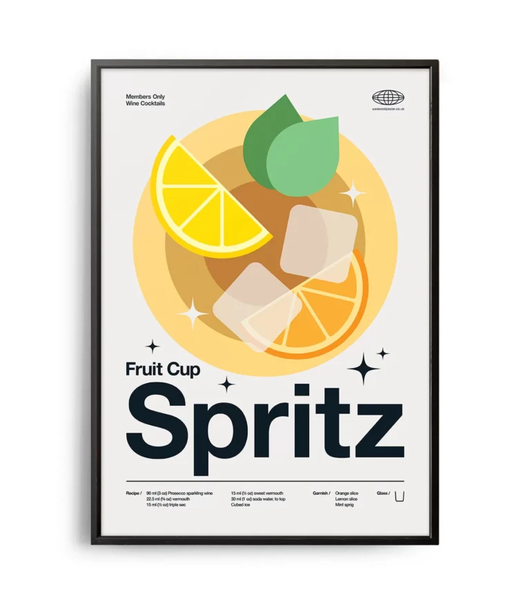 Mid-century modern Fruit Cup Spritz Cocktail poster