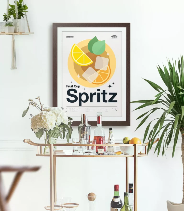 Mid-century modern Fruit Cup Spritz Cocktail poster