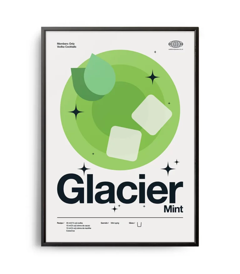 Mid-century modern Glacier Mint Cocktail poster