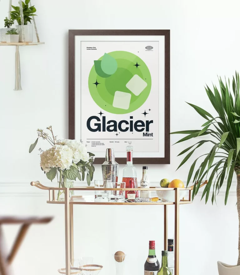 Mid-century modern Glacier Mint Cocktail poster