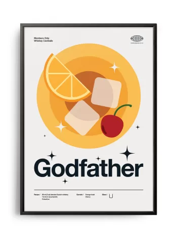 Mid-century modern Godfather Cocktail poster