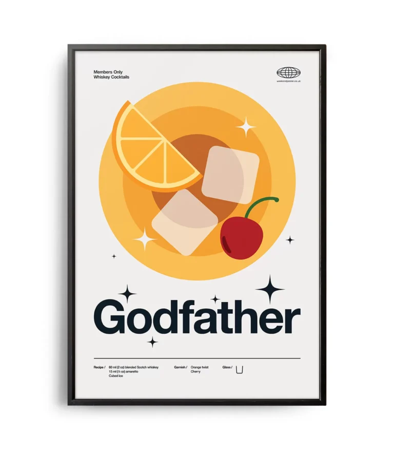 Mid-century modern Godfather Cocktail poster