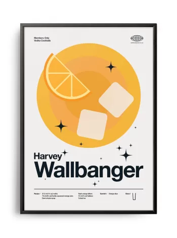 Mid-century modern Harvey Wallbanger Cocktail poster