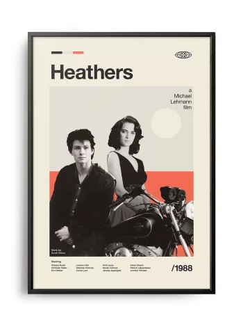 Mid-century modern Heathers movie poster
