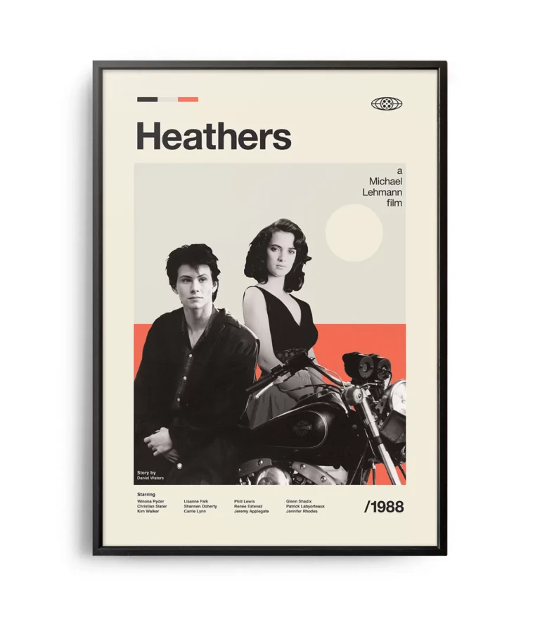 Mid-century modern Heathers movie poster