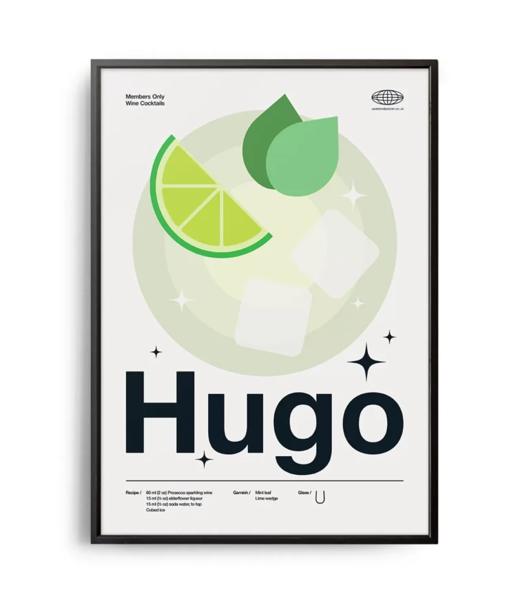 Mid-century modern Hugo Cocktail poster