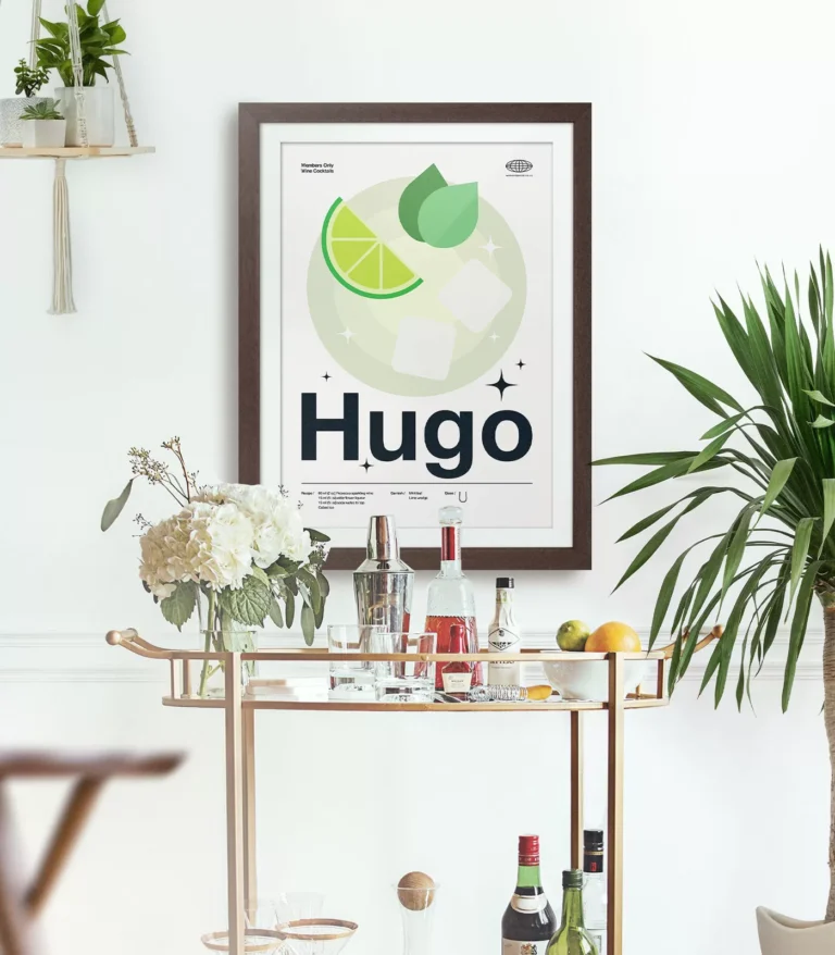 Mid-century modern Hugo Cocktail poster
