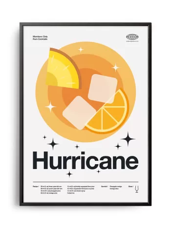Mid-century modern Hurricane Cocktail poster