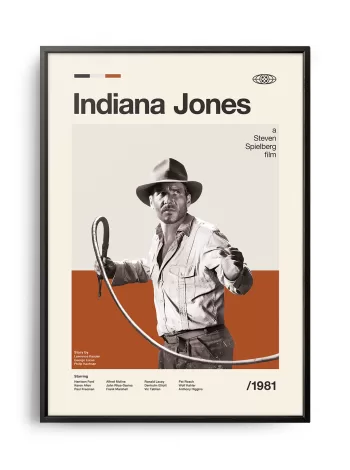 Mid-century modern Indiana Jones movie poster