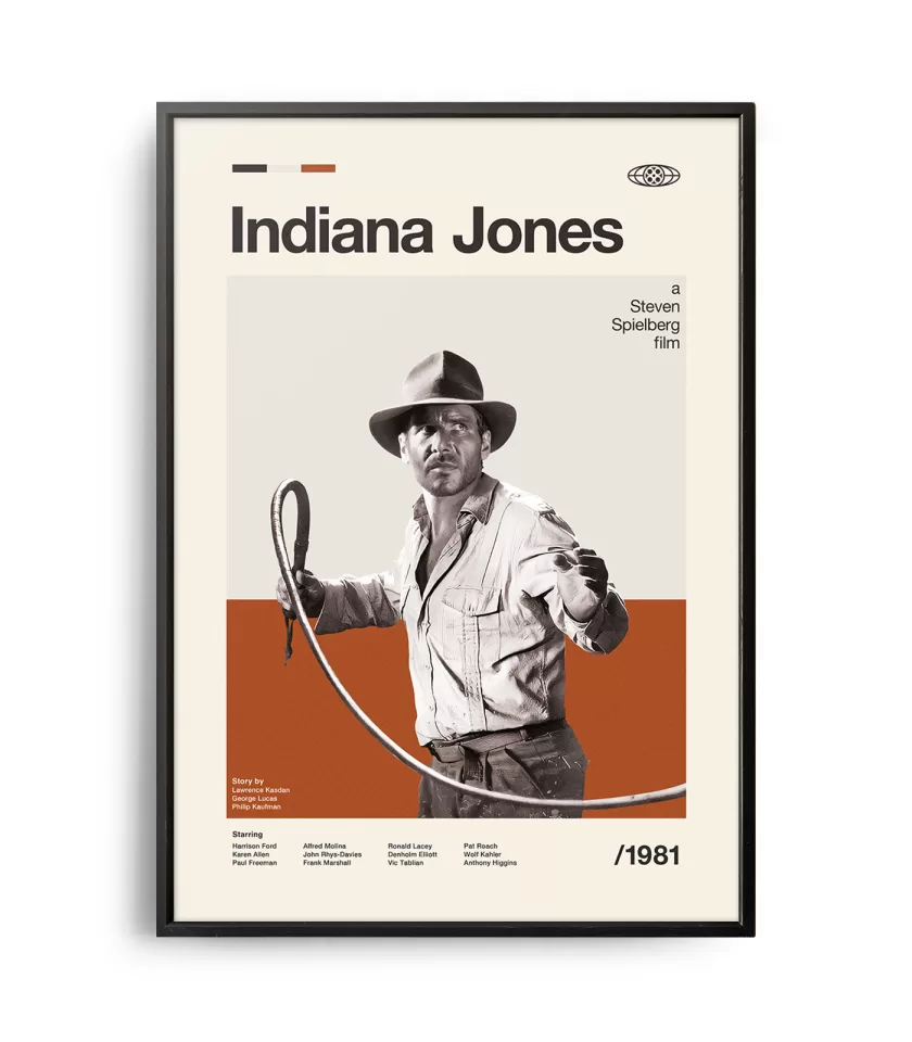 Mid-century modern Indiana Jones movie poster