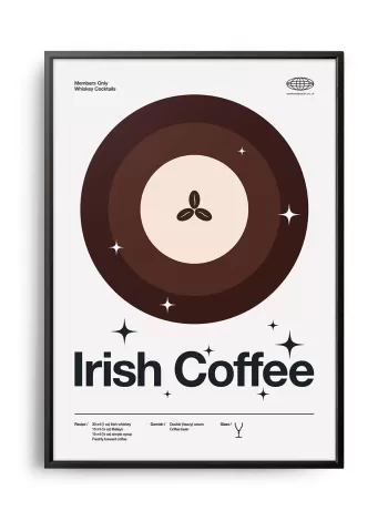 Mid-century modern Irish Coffee Cocktail poster