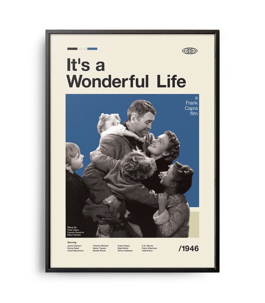 Mid Century Modern It S A Wonderful Life Movie Poster Weekend Poster   Its A Wonderful Life Movie Poster 896x1024 