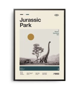 Mid-century modern Jurassic Park movie poster - Weekend Poster