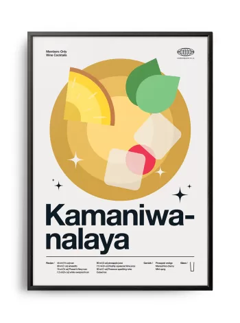 Mid-century modern Kamaniwanalaya Cocktail poster