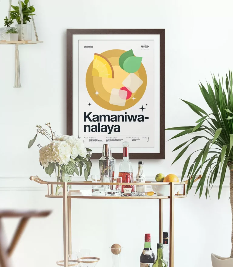 Mid-century modern Kamaniwanalaya Cocktail poster