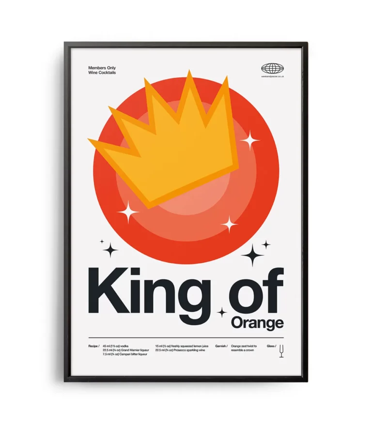 Mid-century modern King of Orange Cocktail poster