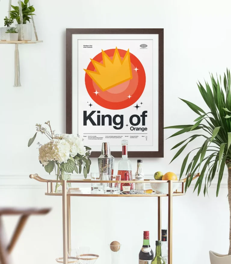 Mid-century modern King of Orange Cocktail poster