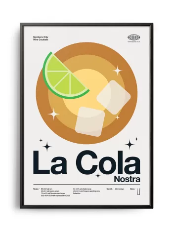Mid-century modern La Cola Nostra Cocktail poster
