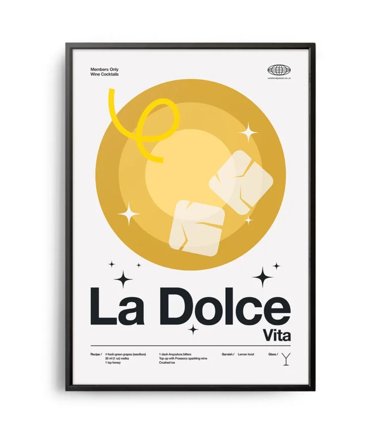 Mid-century modern La Dolce Vita Cocktail poster