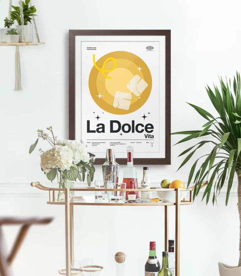 Mid-century modern La Dolce Vita Cocktail poster