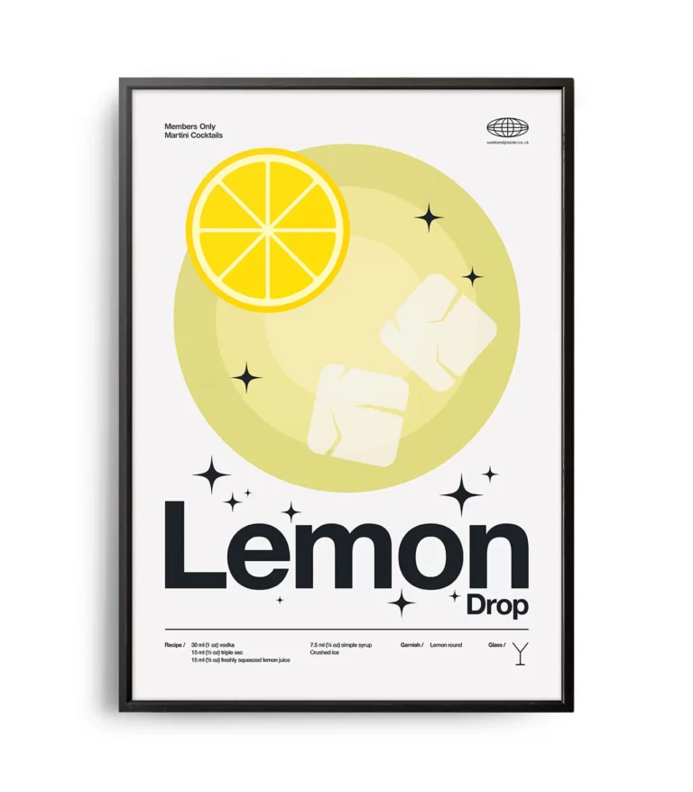 Mid-century modern Lemon Drop Cocktail poster