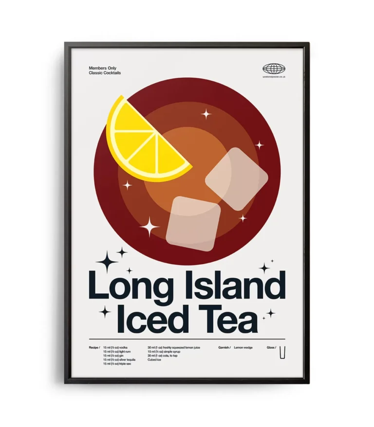 Mid-century modern Long Island Iced Tea Cocktail poster