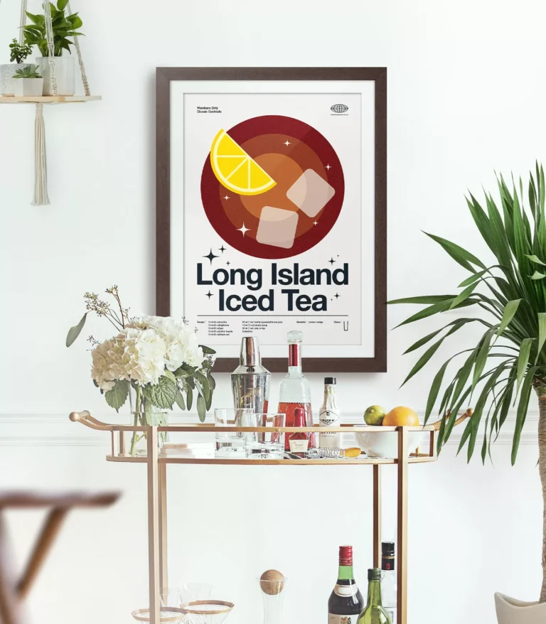Mid-century modern Long Island Iced Tea Cocktail poster